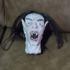 Vtg Nightview Inc Seasons Severed Vampire Hanging Head Latex Shrunken Black Hair